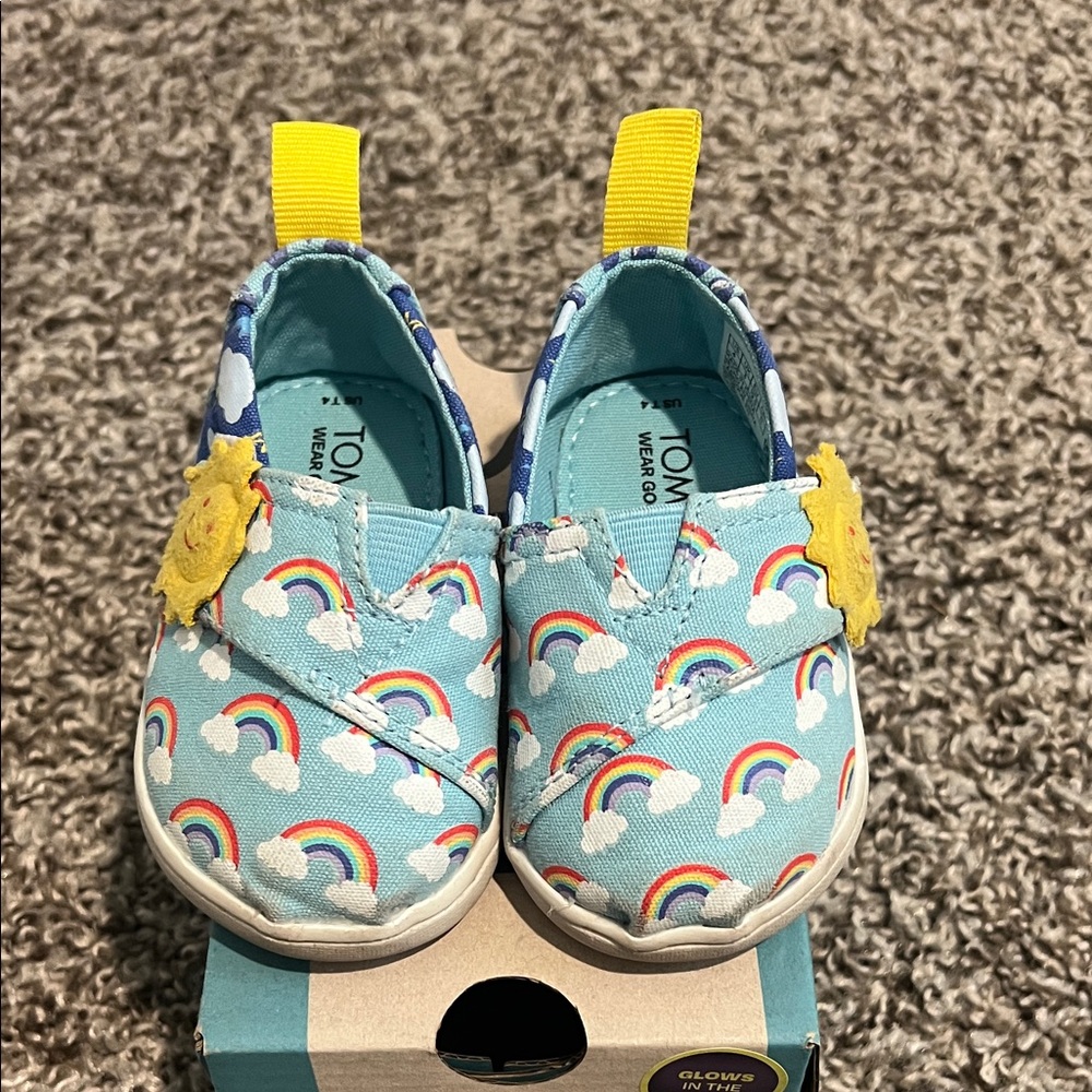 TOMS Kids' Rainbow Cloud Shoes - Light Blue